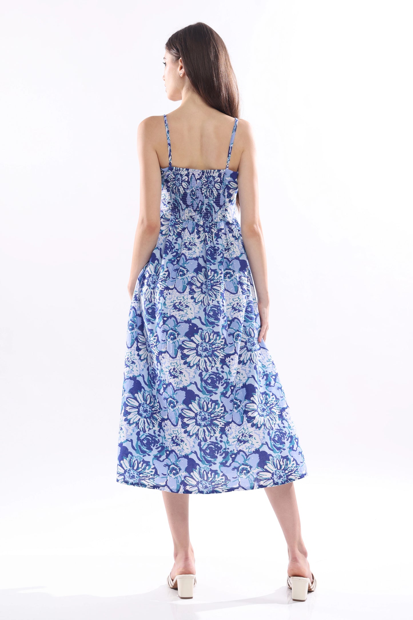 Floré Bleu Midi Dress