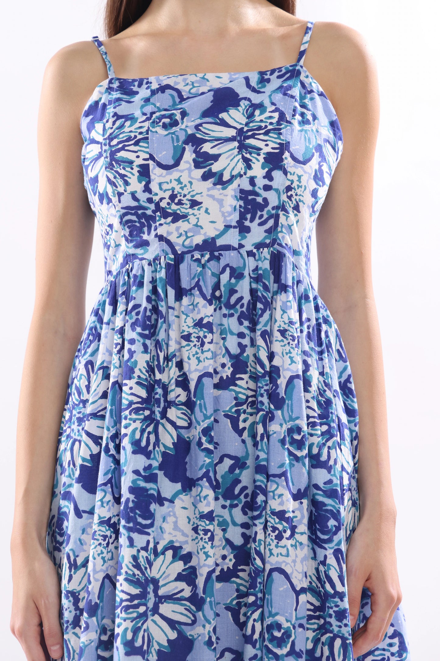 Floré Bleu Midi Dress
