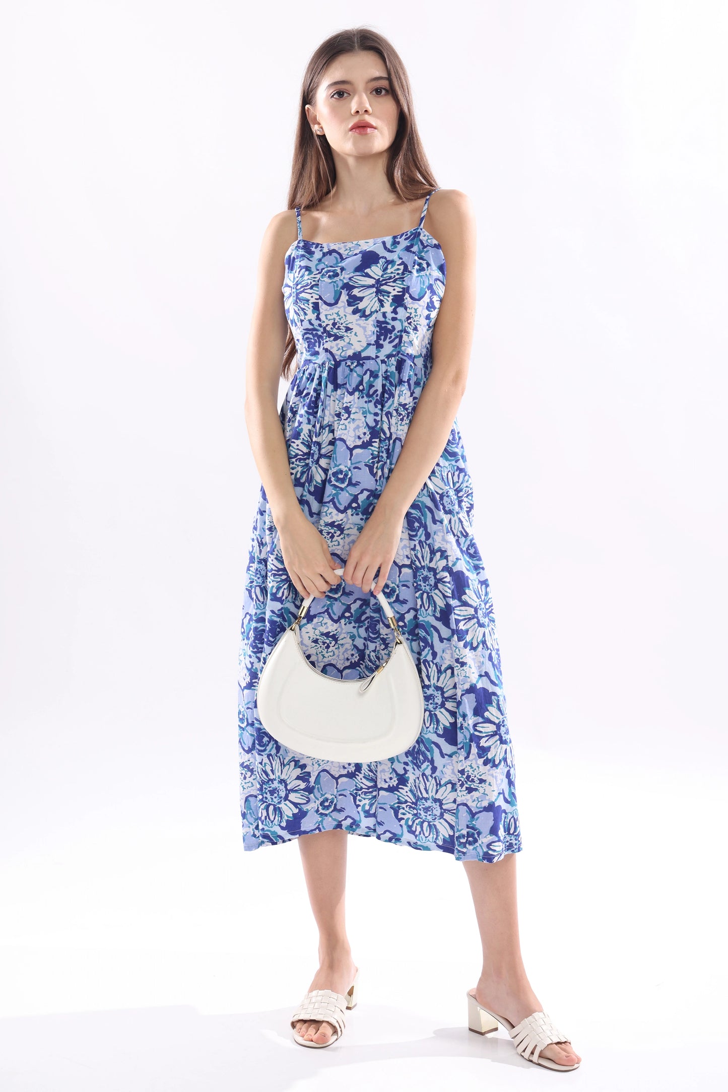 Floré Bleu Midi Dress