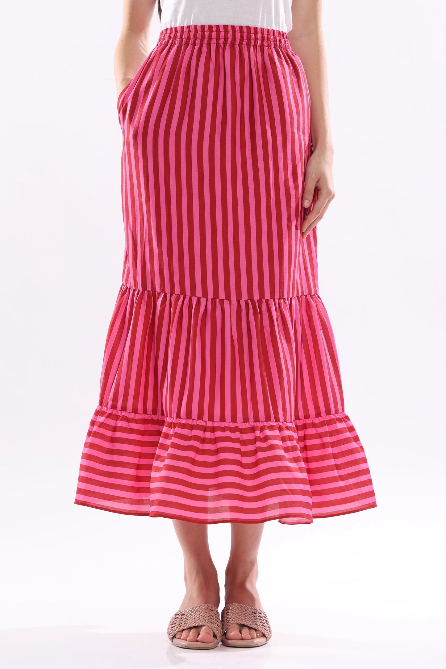 Rose Ember Midi Skirt