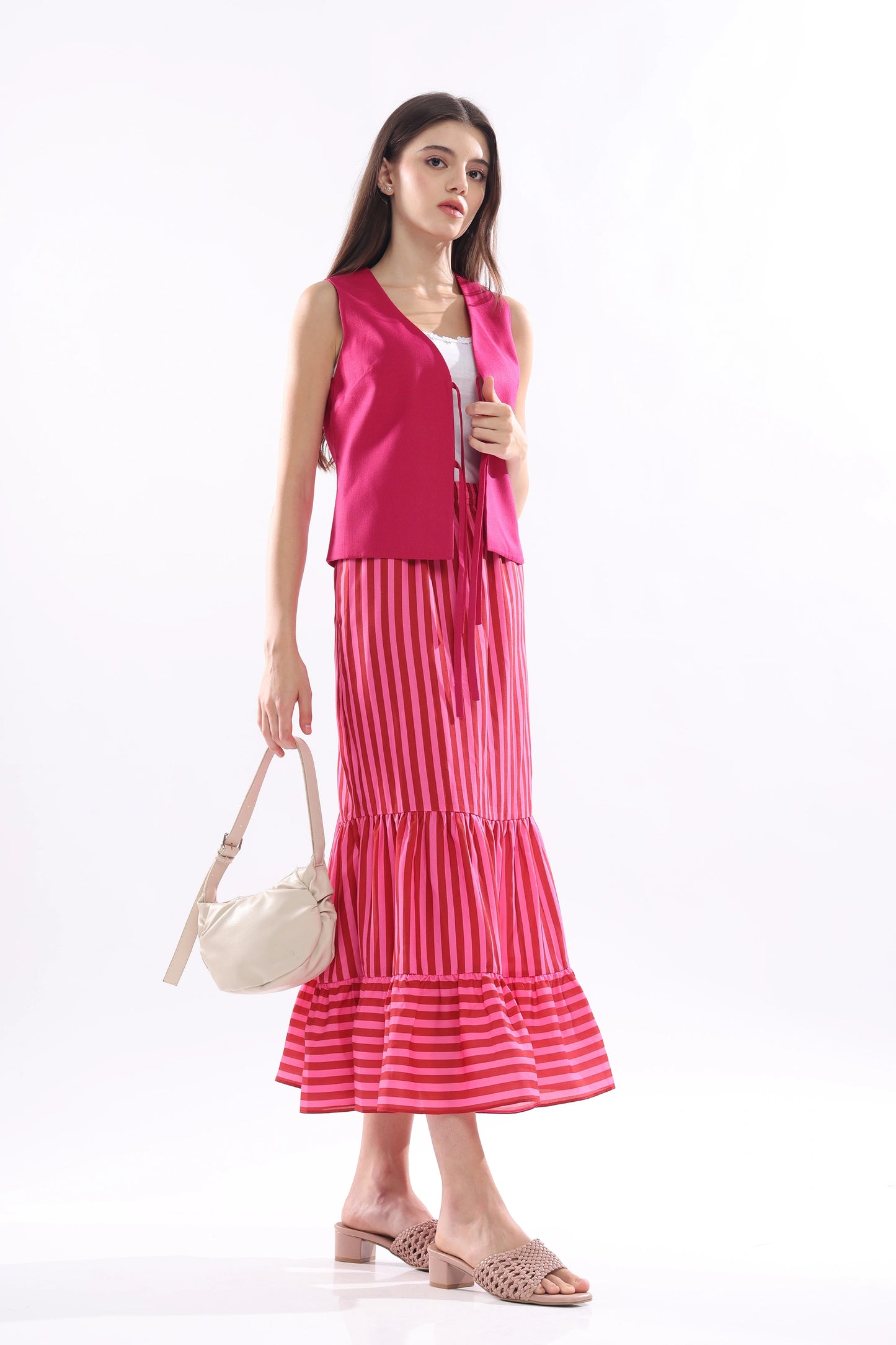 Rose Ember Midi Skirt