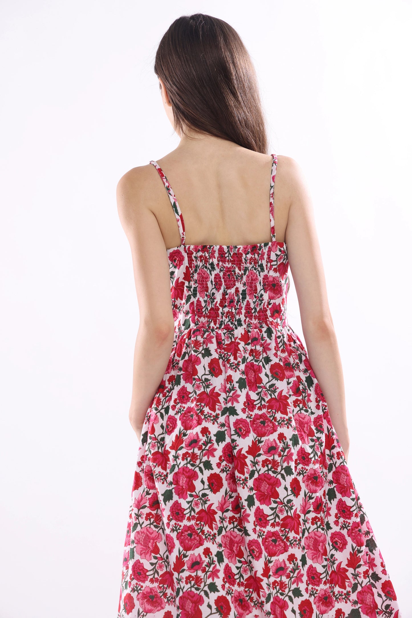 Rosé Garden Midi Dress