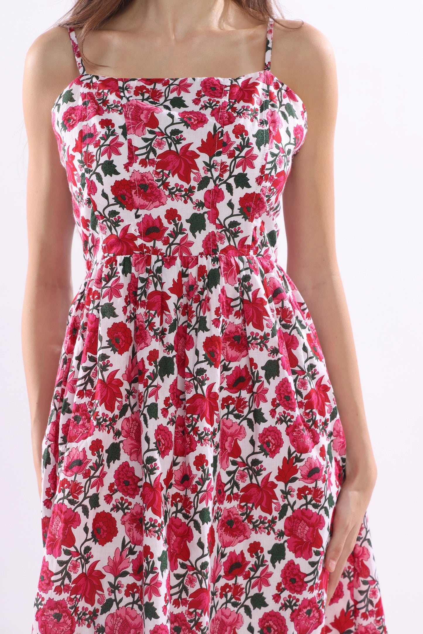 Rosé Garden Midi Dress