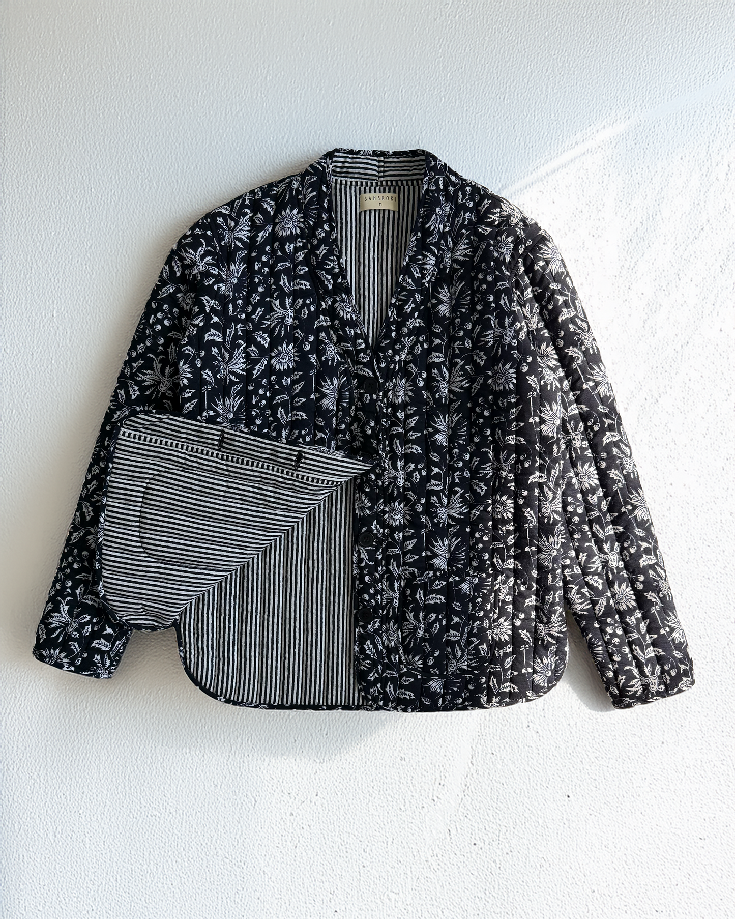 Midnight Petals Quilted Jacket
