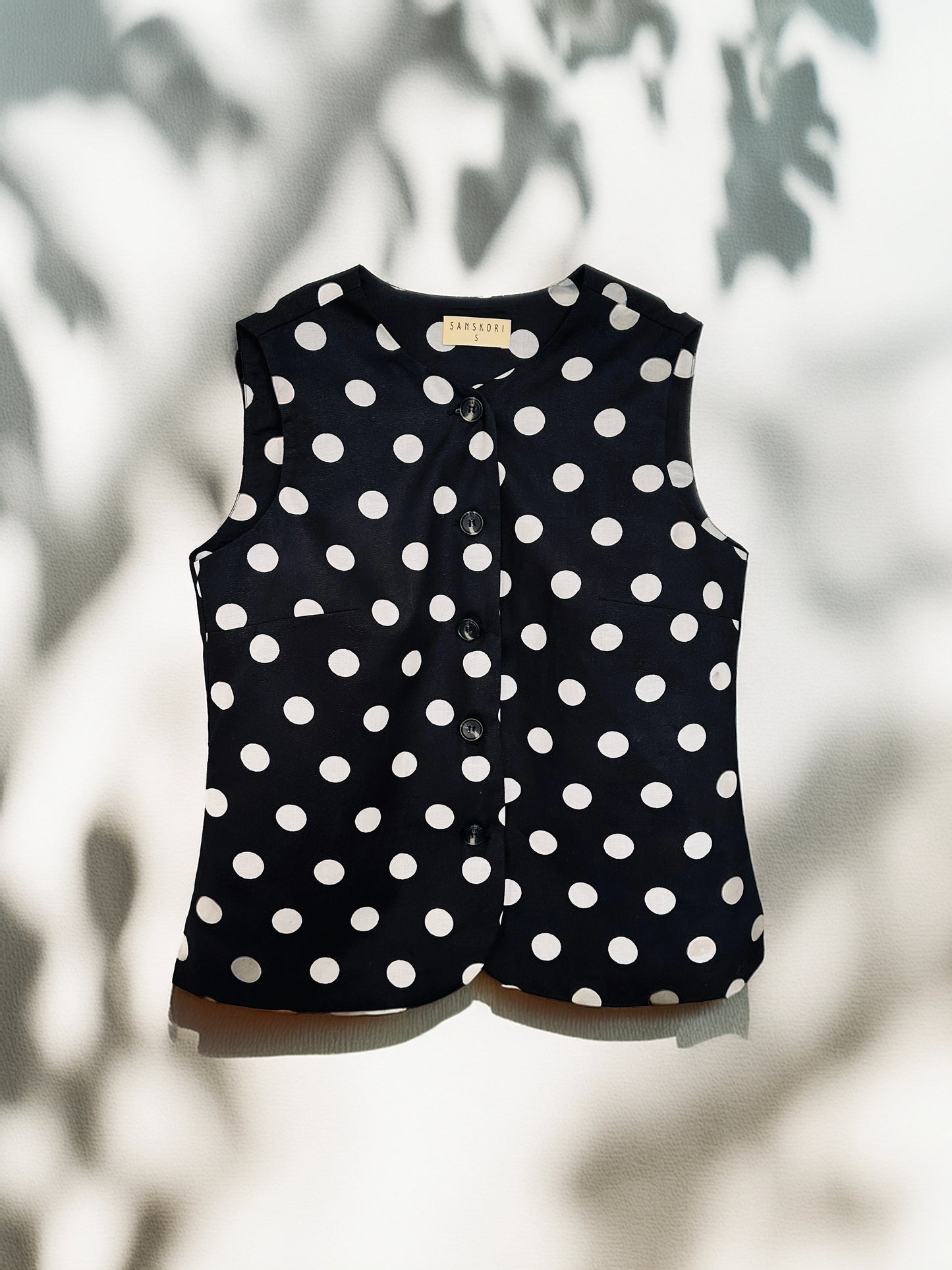 Onyx Polka Vest Top