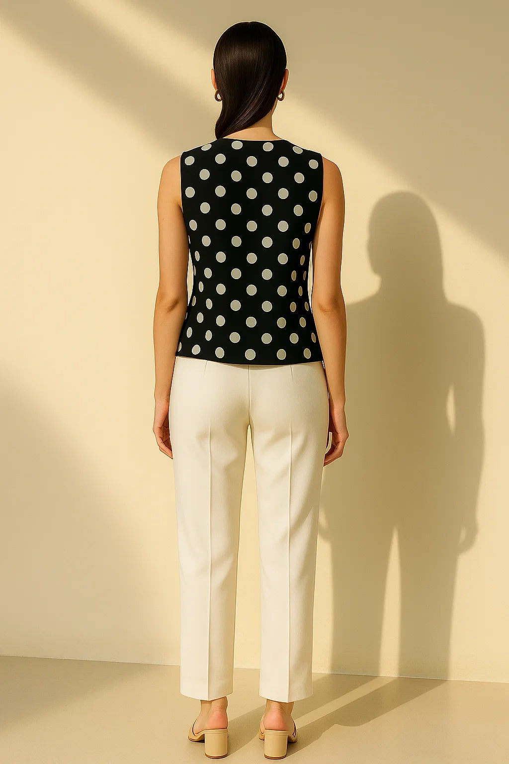 Onyx Polka Vest Top