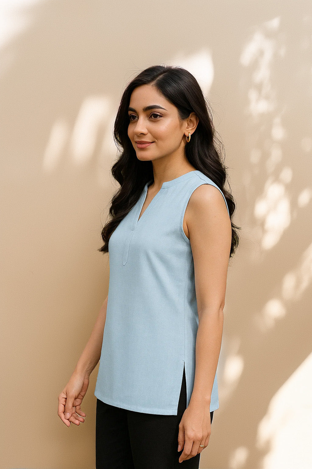 Kéya Sleeveless Top- Pastel Blue