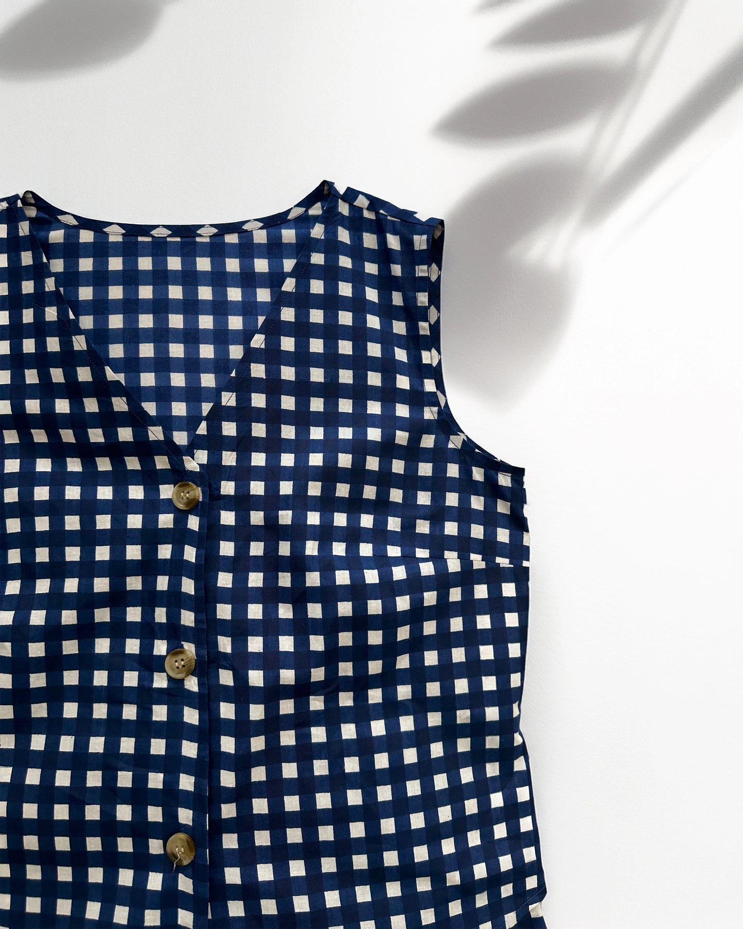 Nisara Gingham Co-Ord Set - Blue
