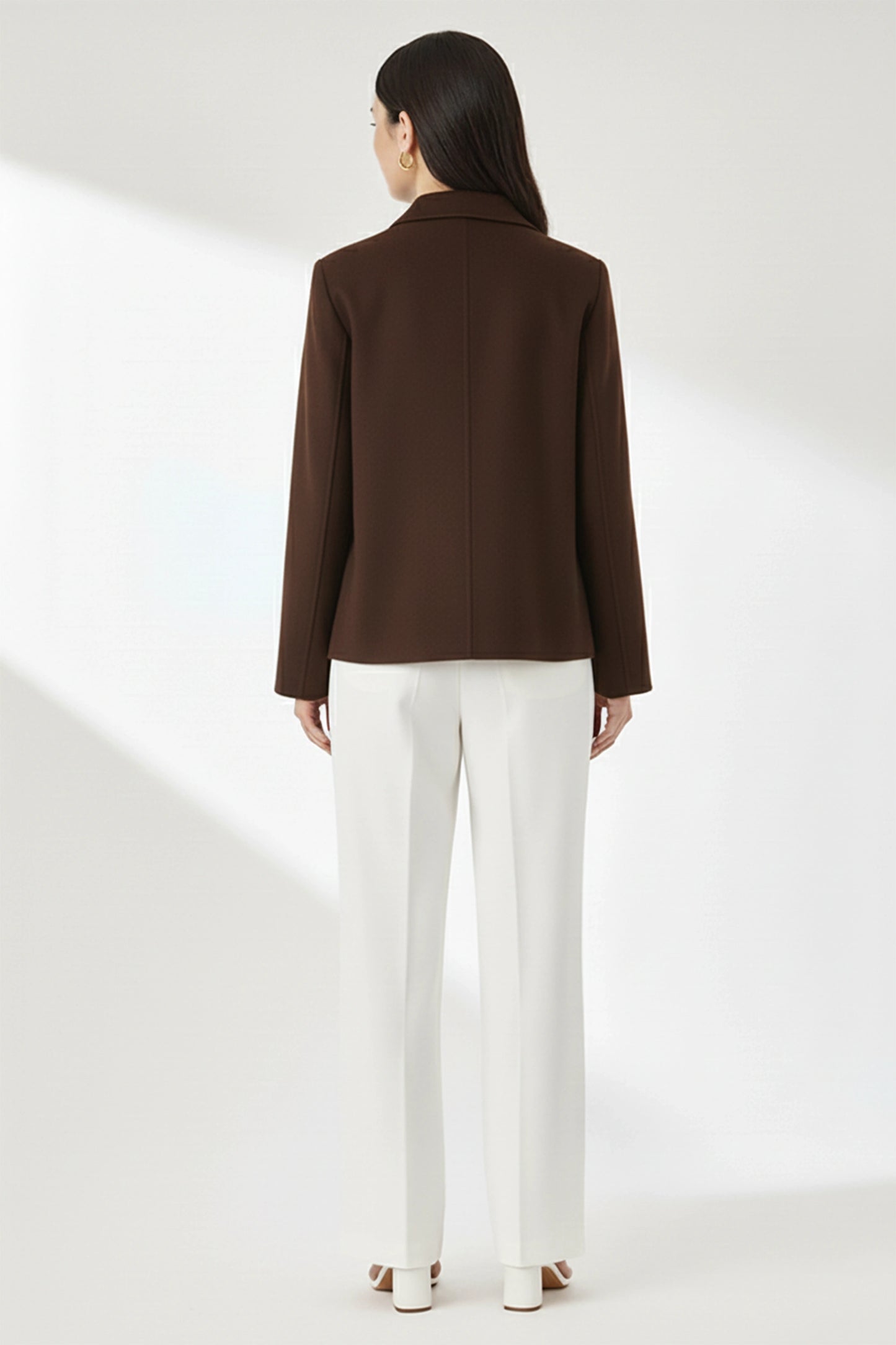 Felt Short Coat - Brown