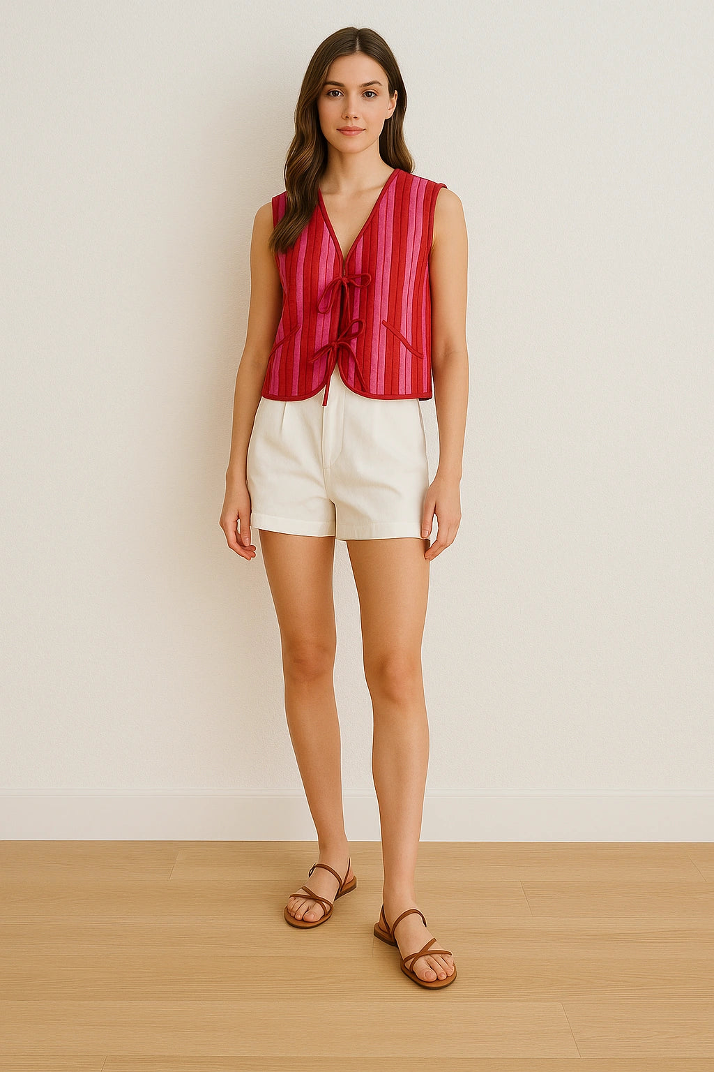 Rose Ember Cropped Vest Jacket
