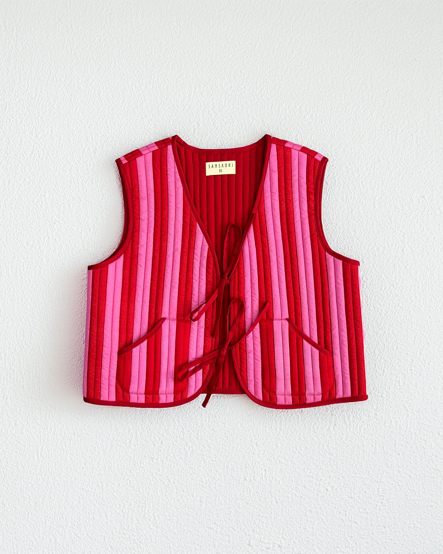 Rose Ember Cropped Vest Jacket