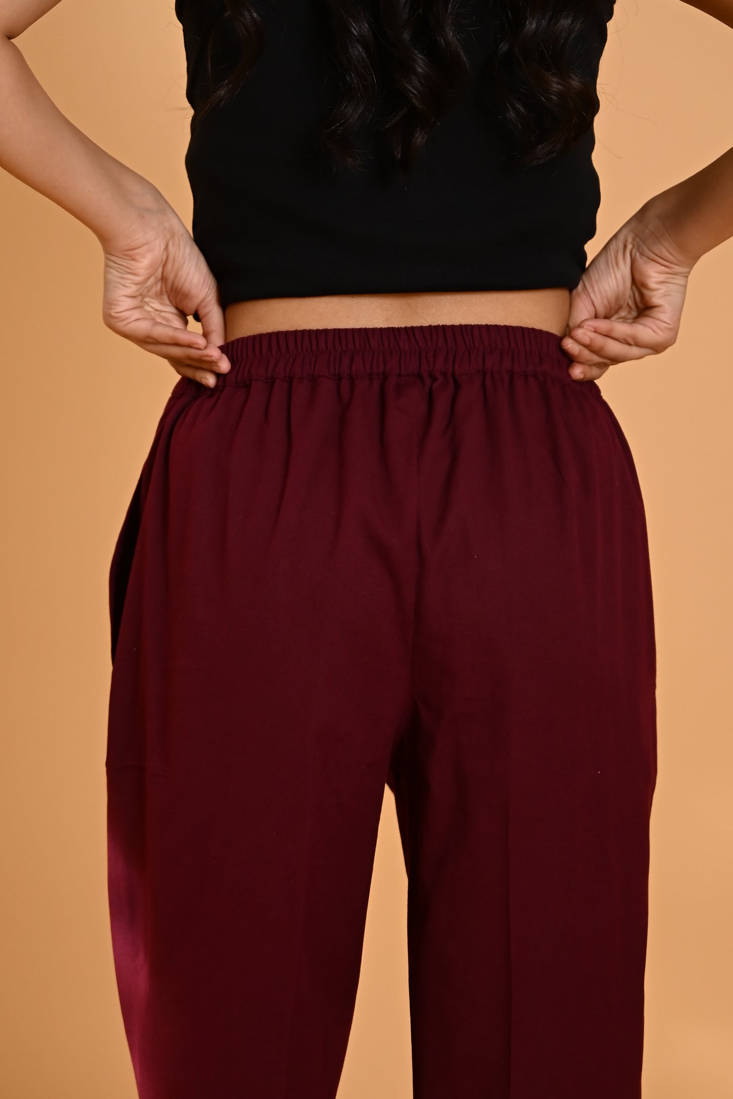 Elan Straight Fit Trouser- Maroon