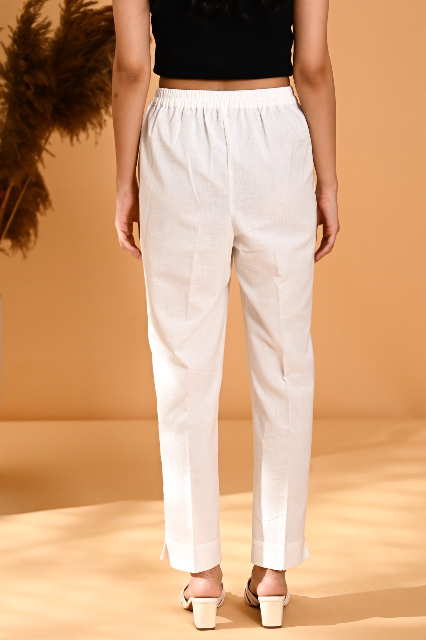 Elan Straight Fit Trouser- White