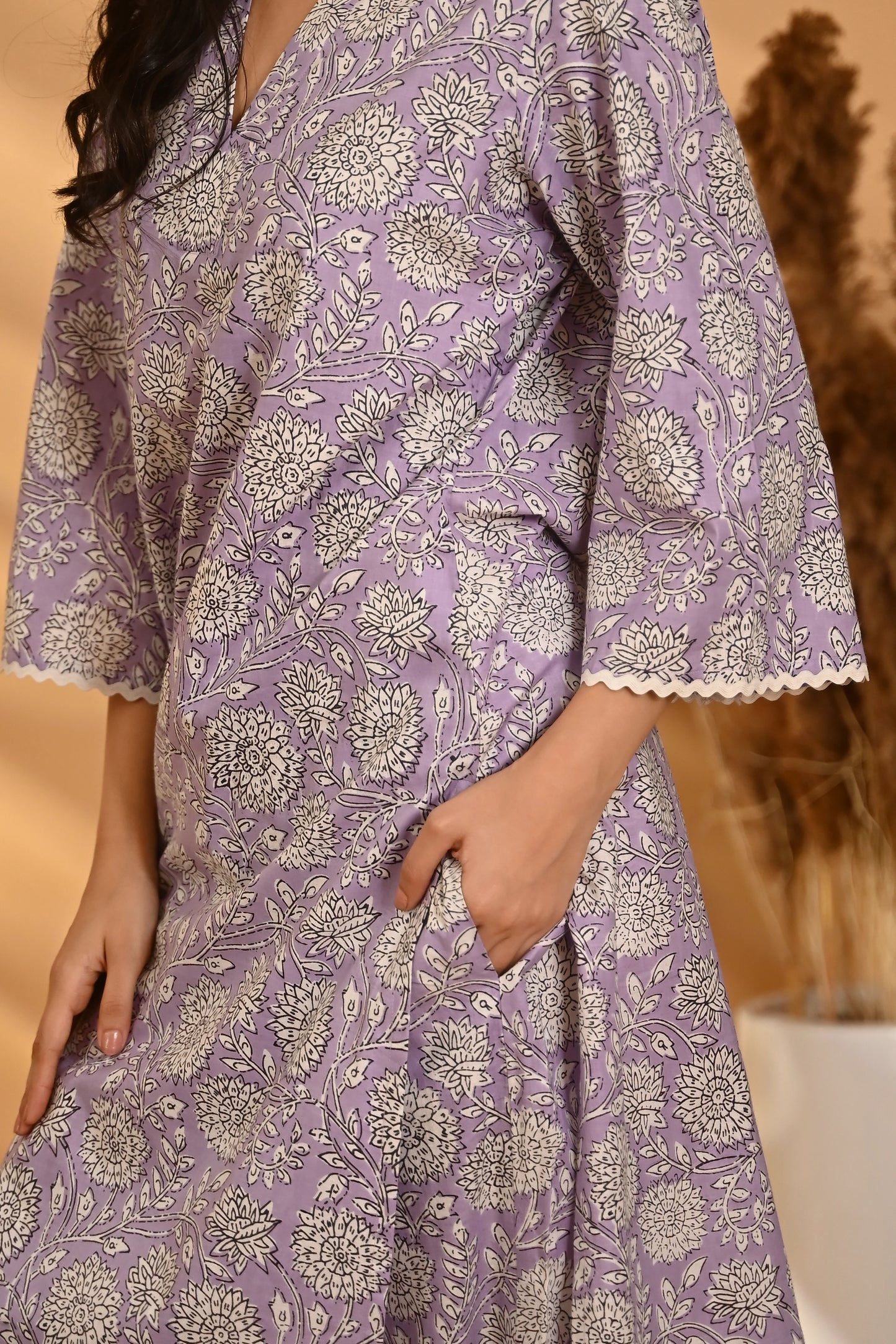 Iraāvi Kurta Pant Set - Lavender