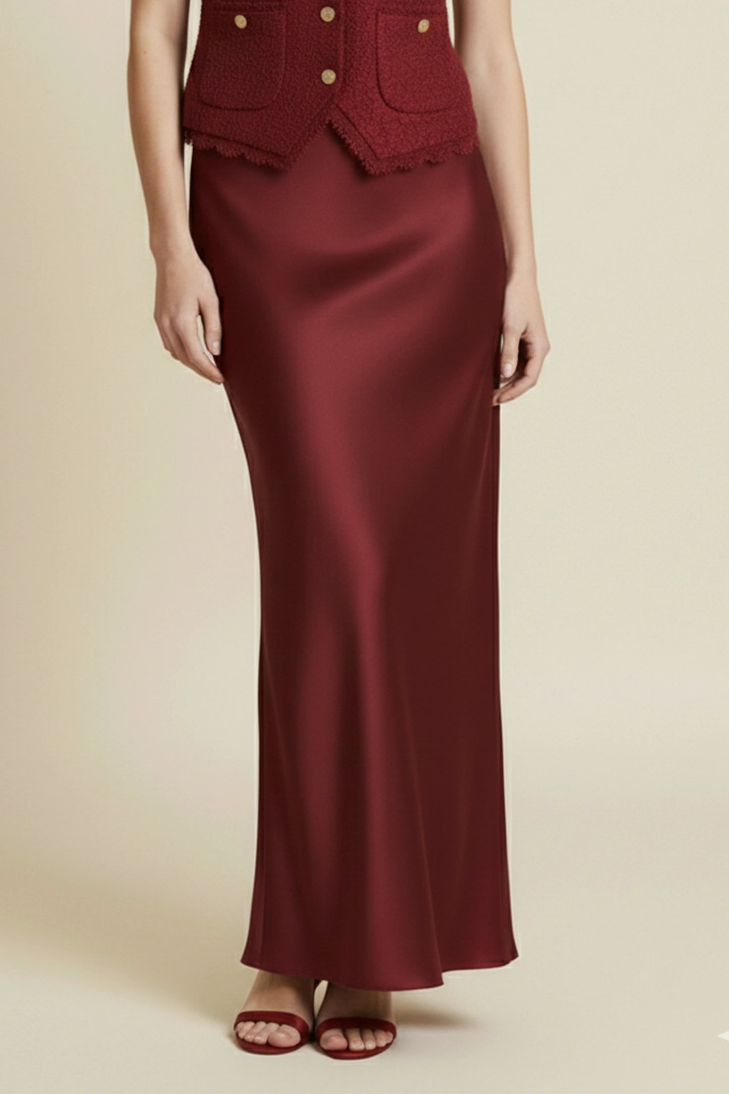 Red Satin Skirt