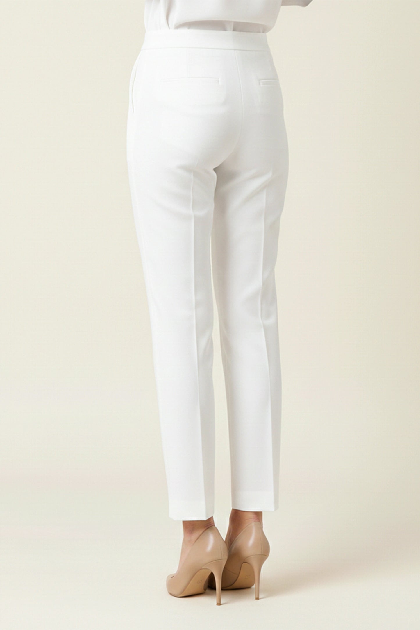 White Straight-Leg Trouser
