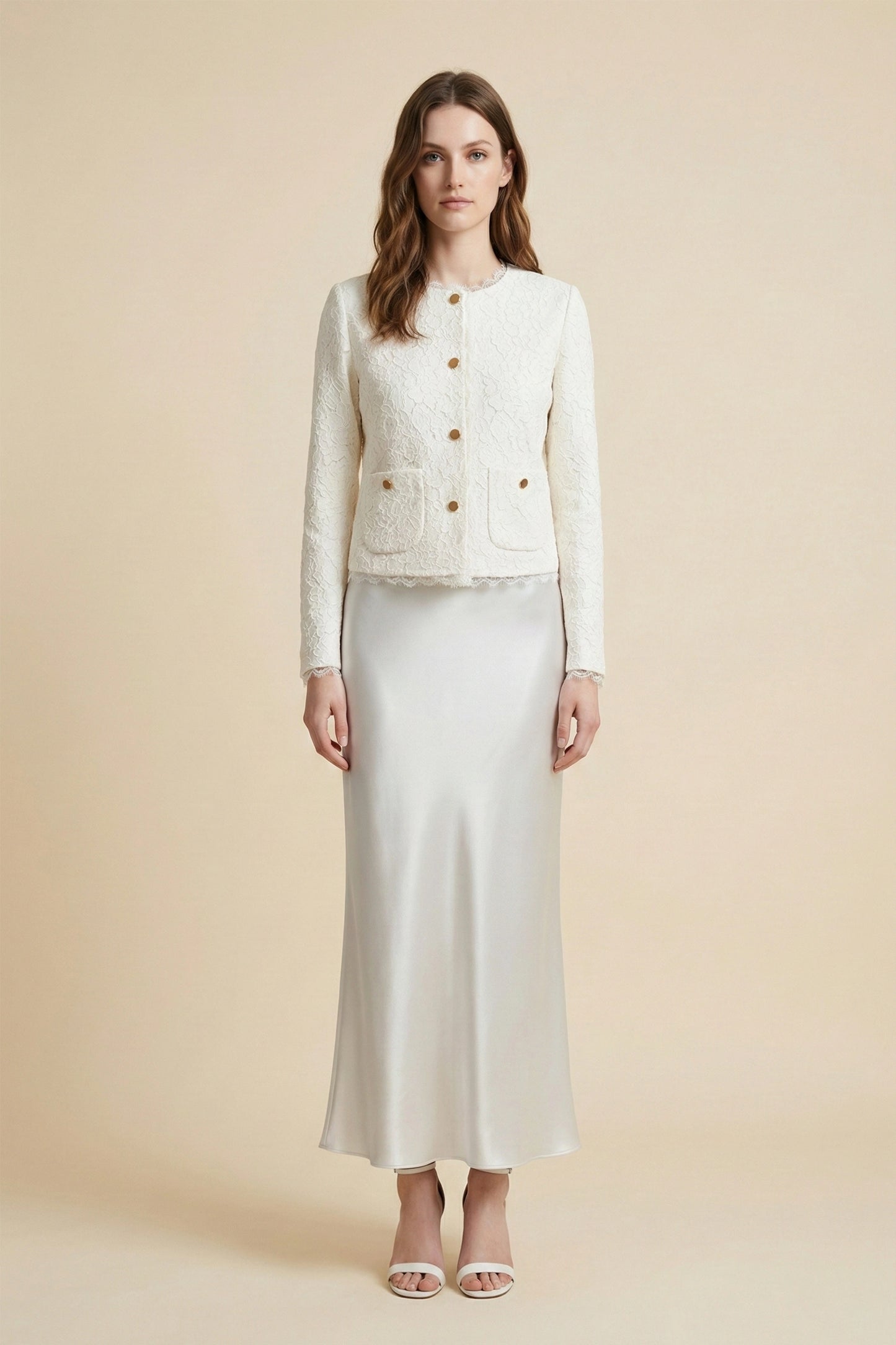 White Satin Skirt