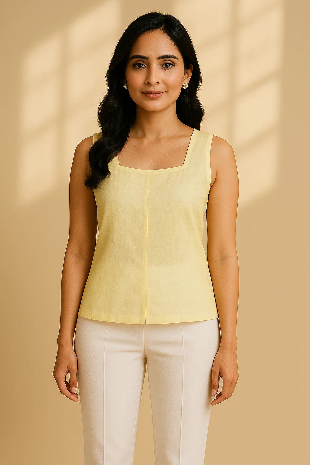 Aeris Sleeveless Top- Pastel Yellow