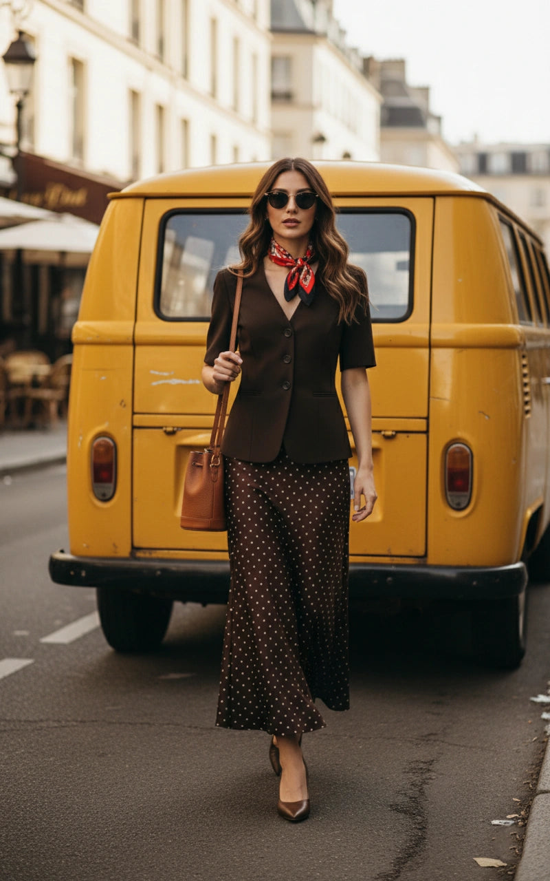 Cinnamon Satin Skirt