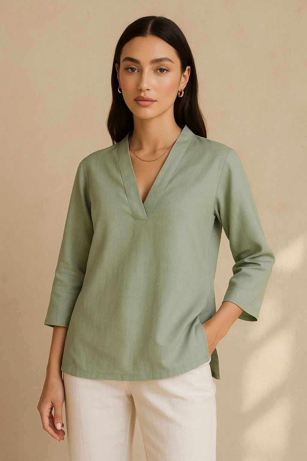 Luna Short Kurta Top - Sage