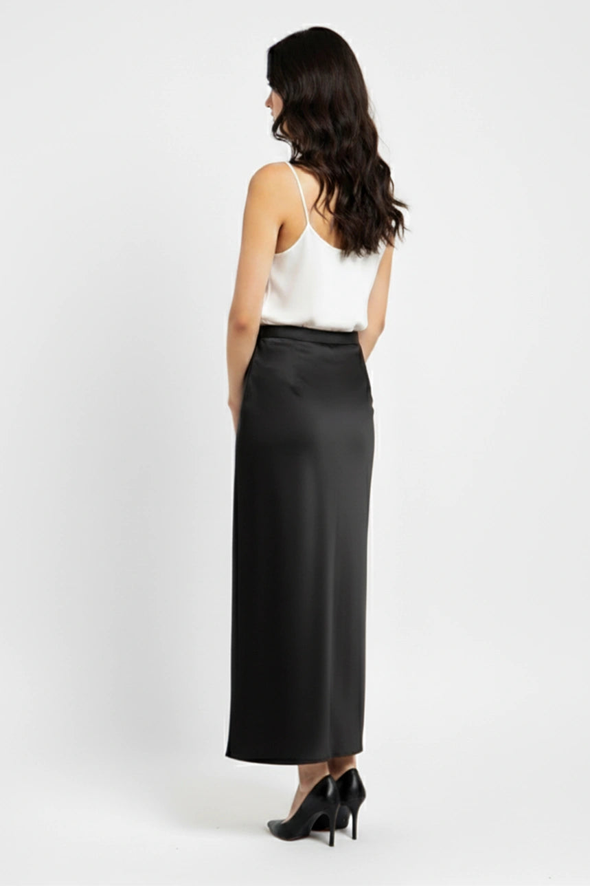 Black Satin Skirt