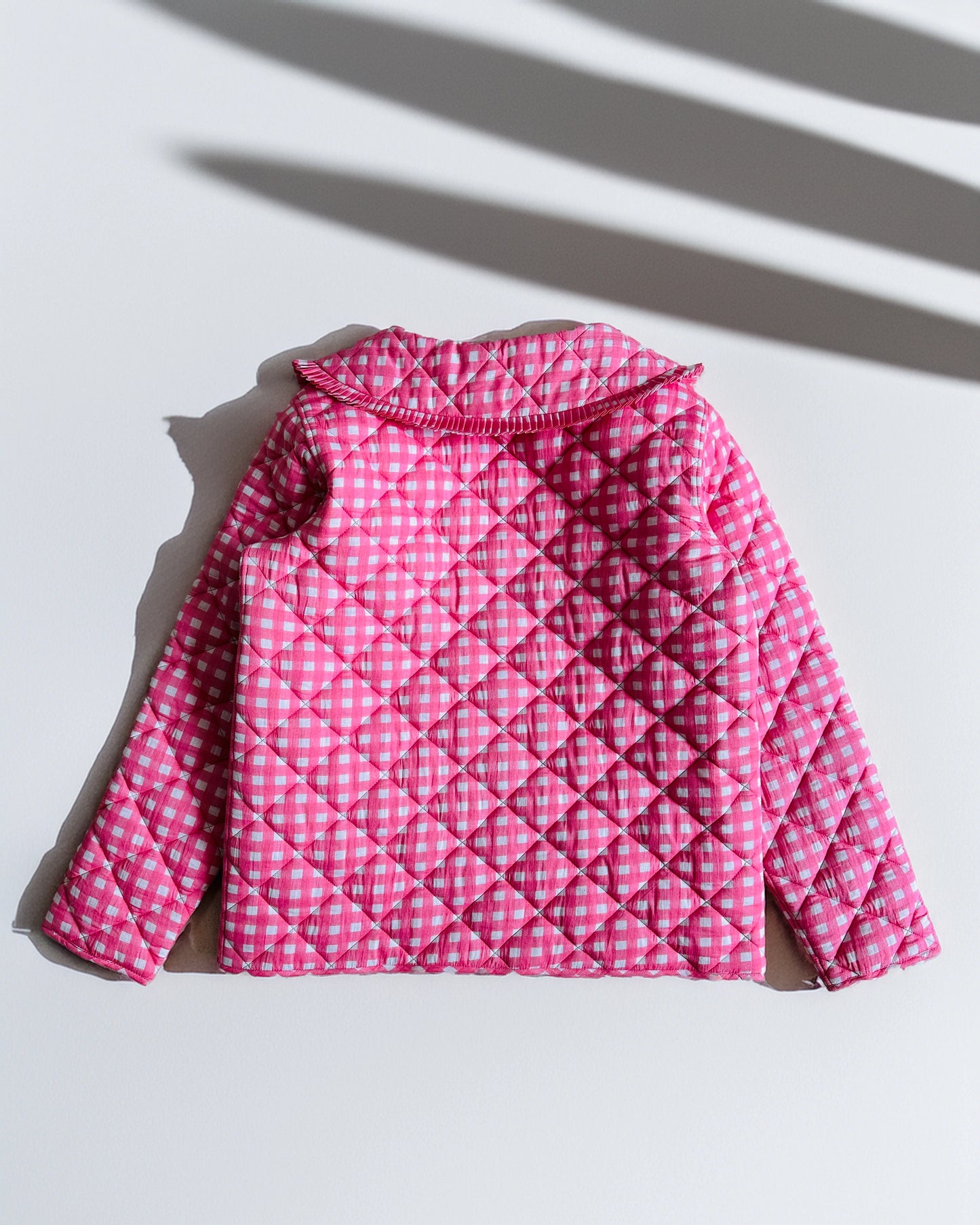 Gingham Pink Full Sleeve Jacket