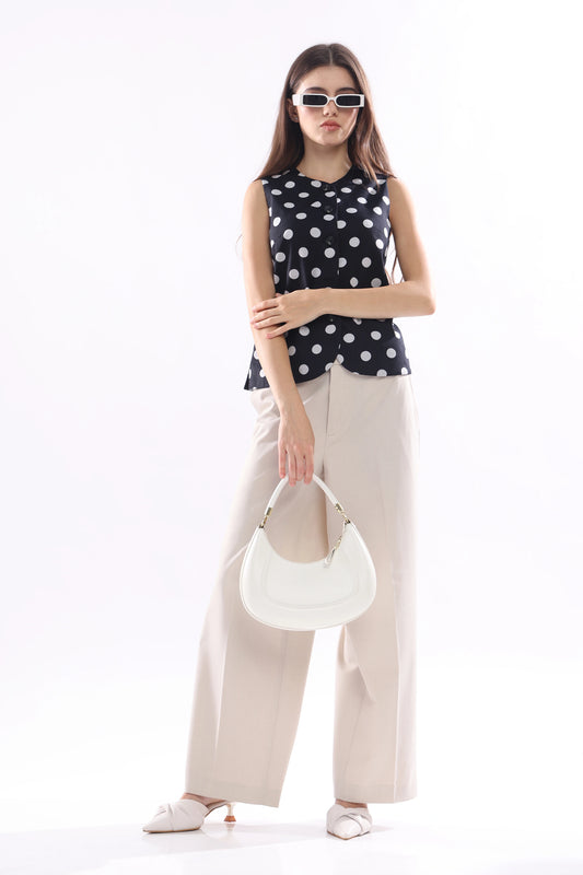 Onyx Polka Vest Top