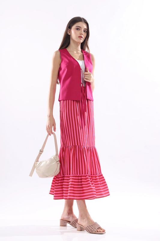 Rose Ember Midi Skirt