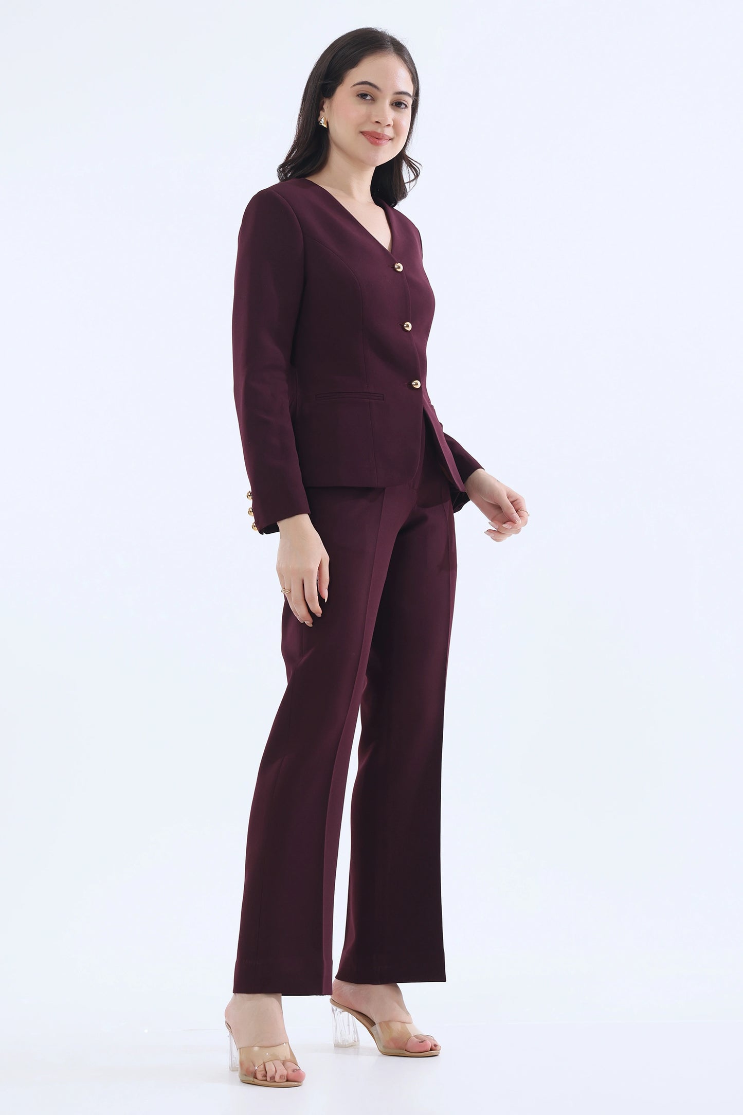 Marsala Long Sleeve Waistcoat