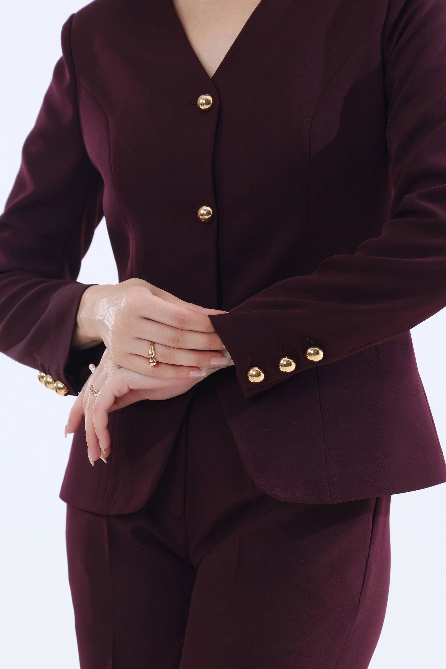 Marsala Long Sleeve Waistcoat