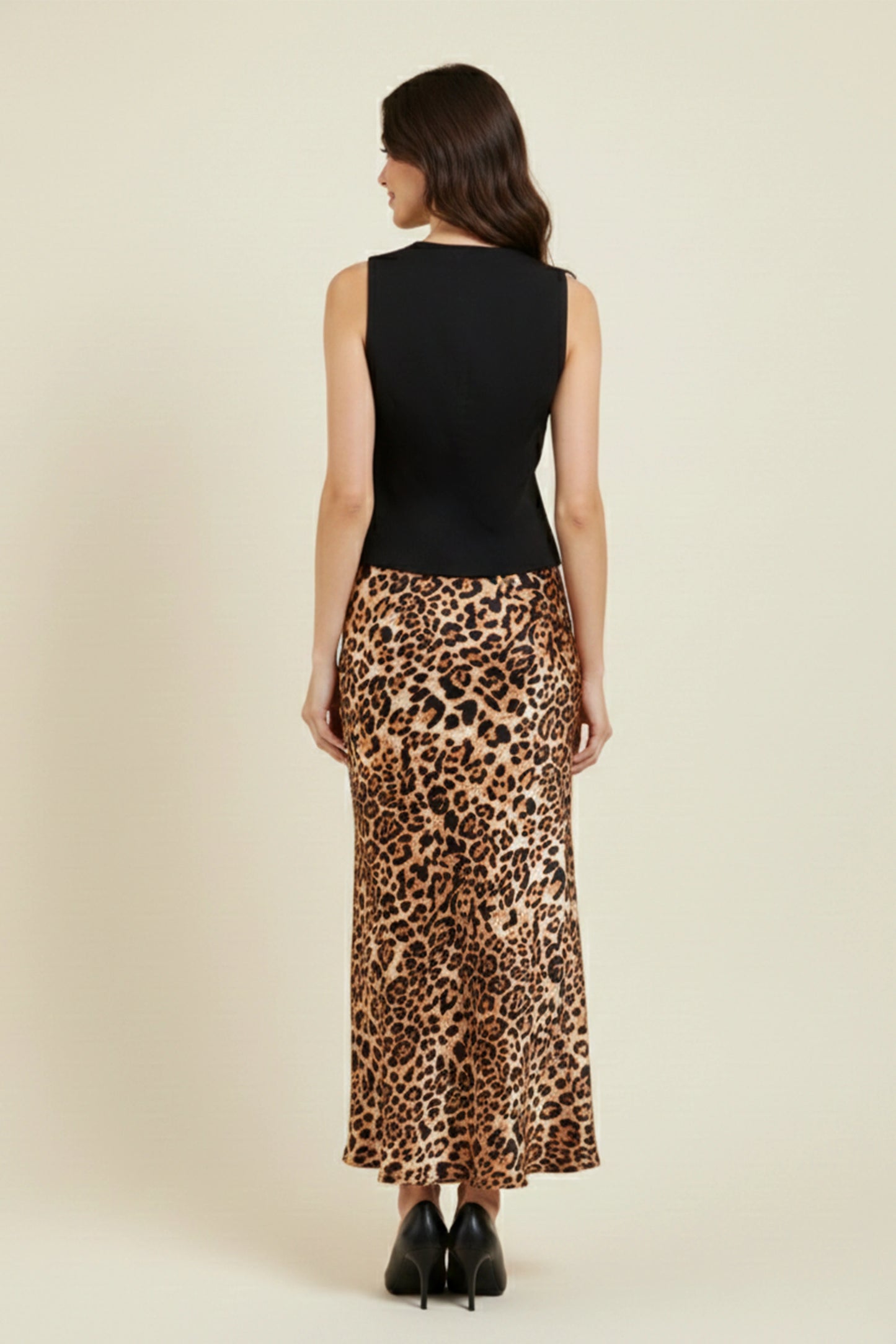 Leopard Print Maxi Skirt for Women | High-Waist Flowy Animal Print Skirt