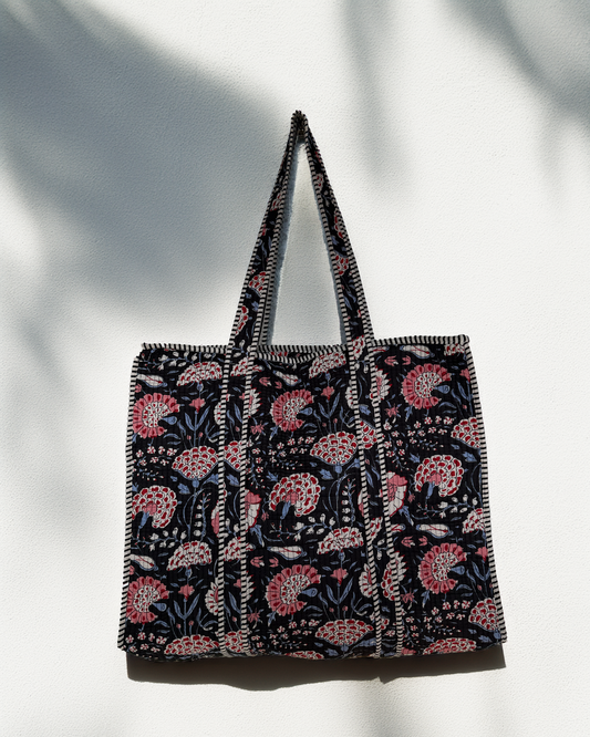 Kuromi Quited Tote Bag with Zip