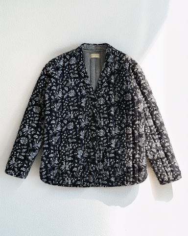 Midnight Petals Quilted Jacket