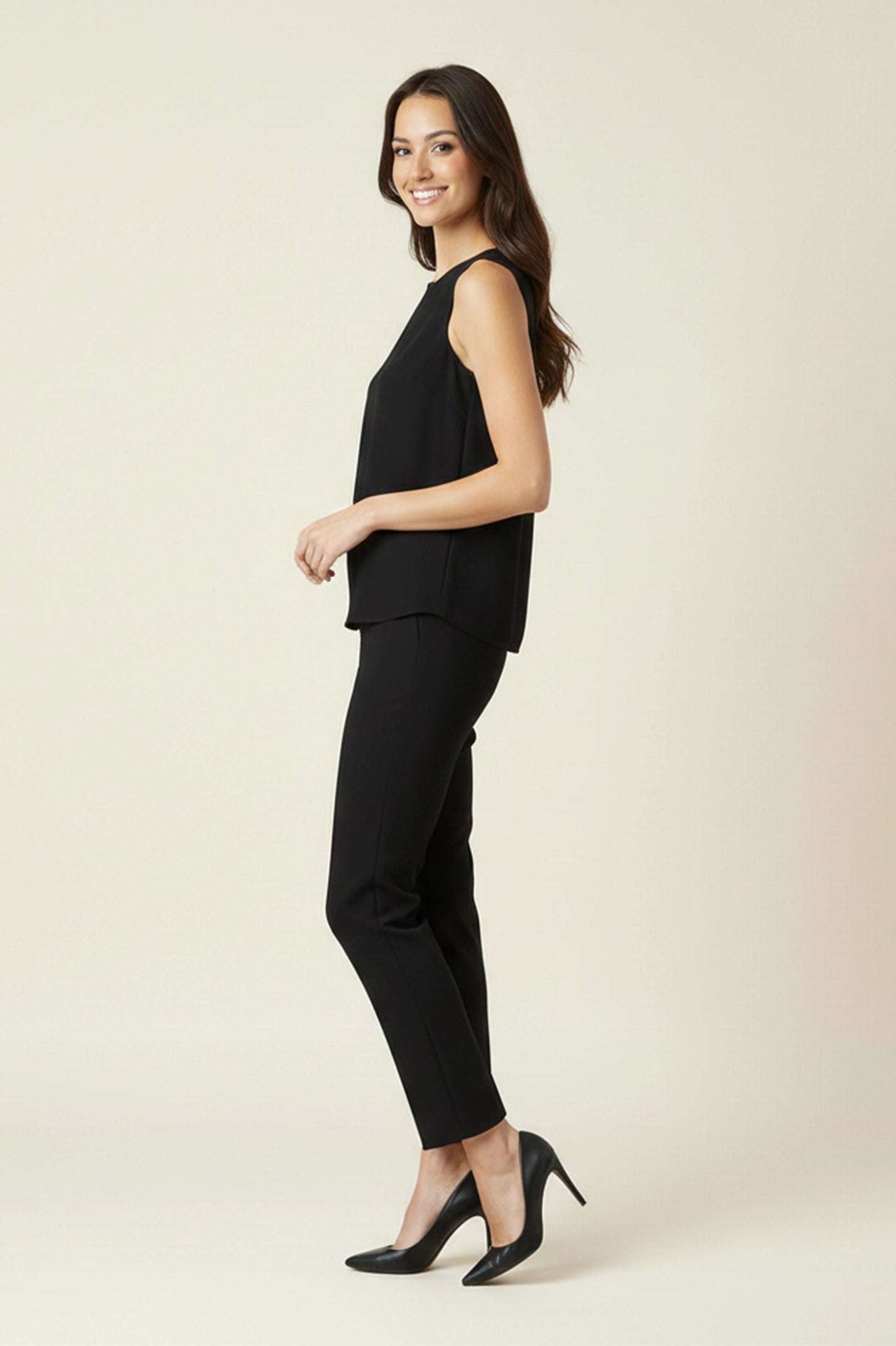 Black Straight-Leg Trouser