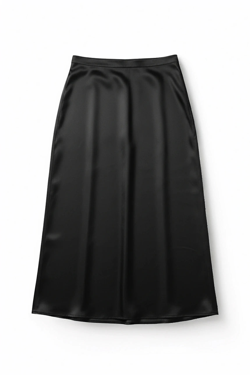 Black Satin Skirt