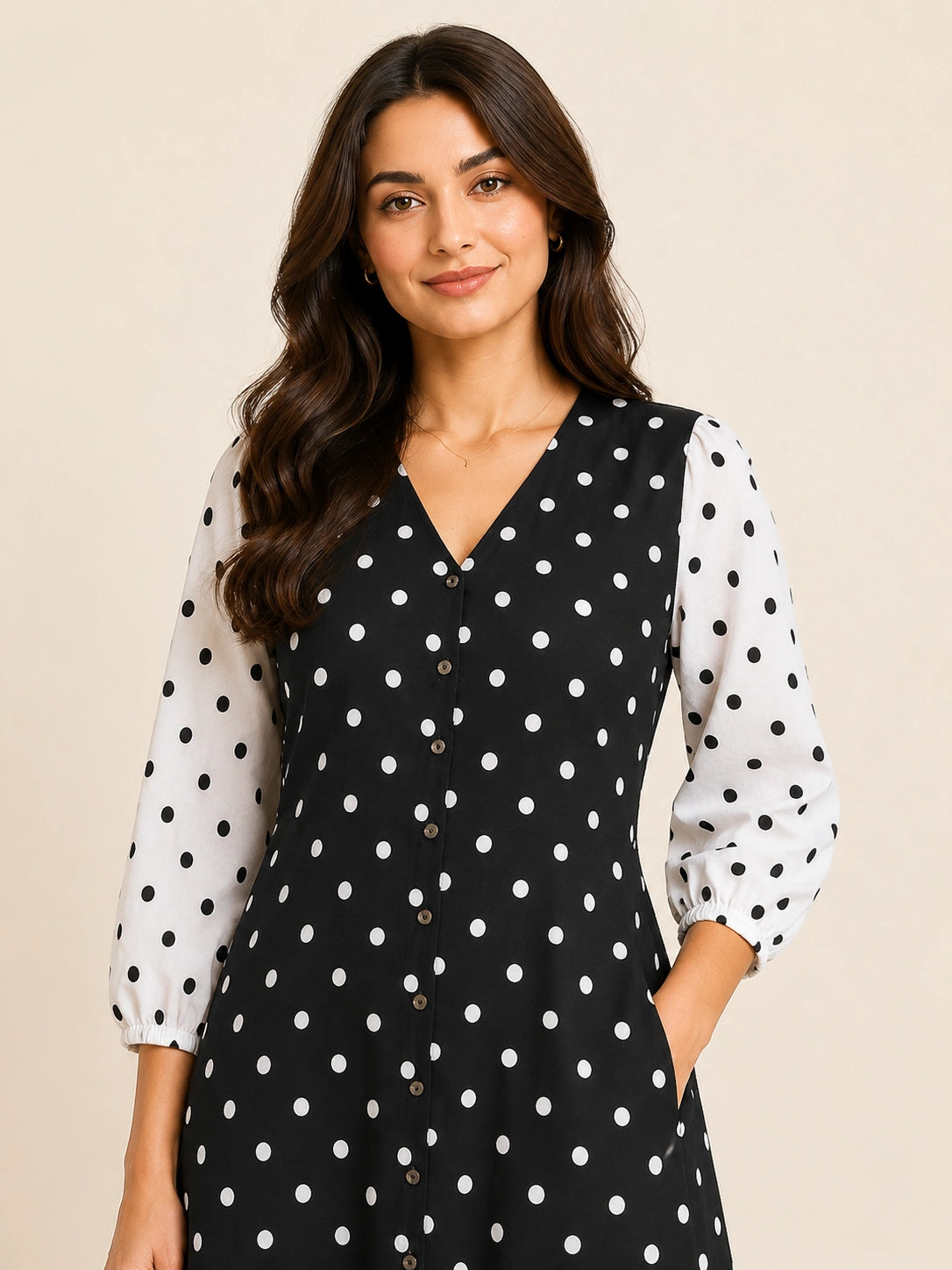 Montclair V-Neck Button-Down Midi Dress