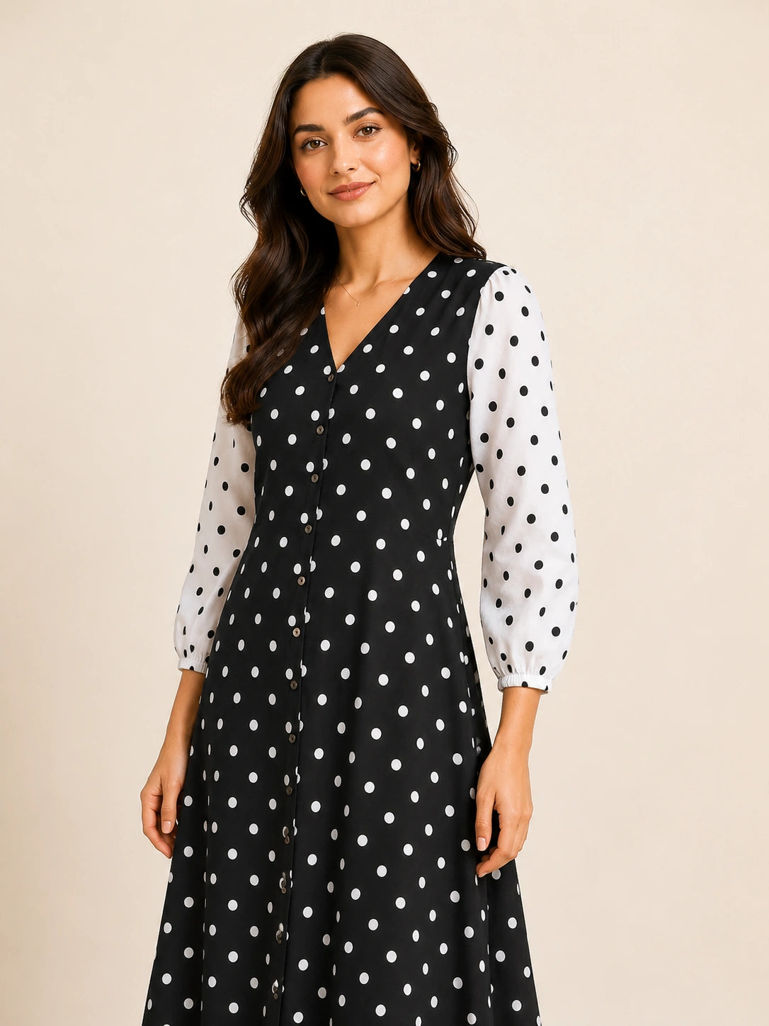 Montclair V-Neck Button-Down Midi Dress