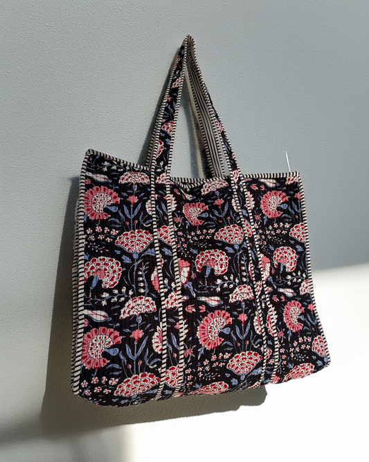 Kuromi Quited Tote Bag with Zip