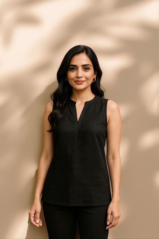 Kéya Sleeveless Top- Black
