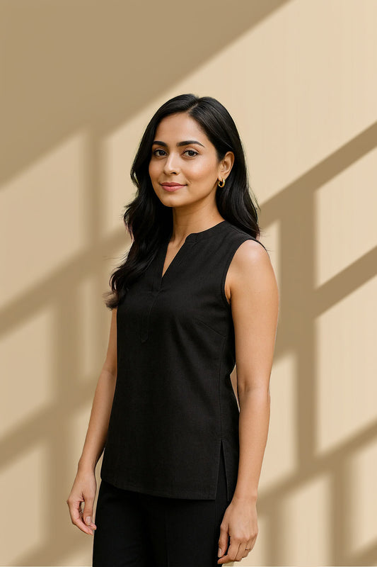 Kéya Sleeveless Top- Black