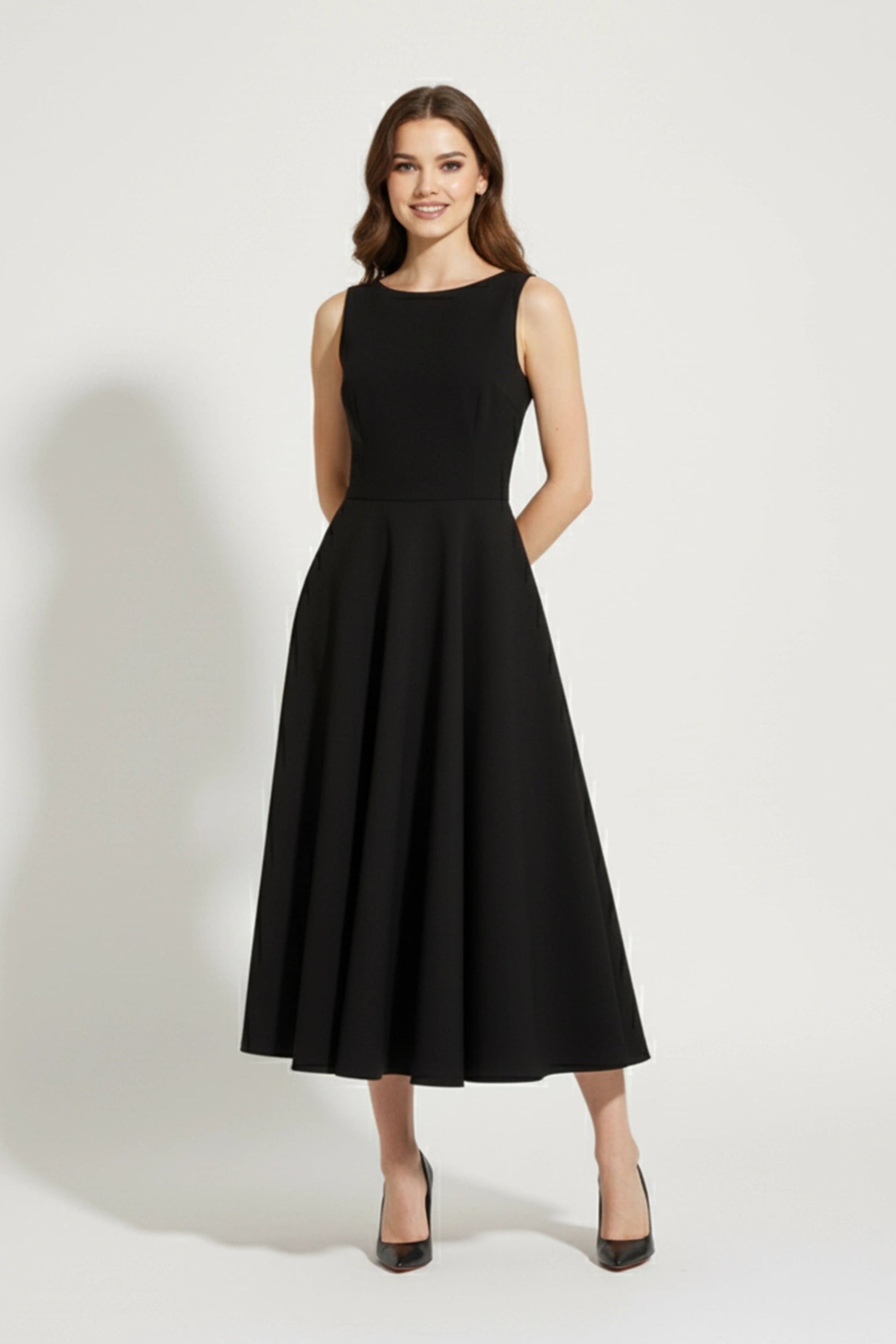 Classic Black Midi Dress – SANSKORI