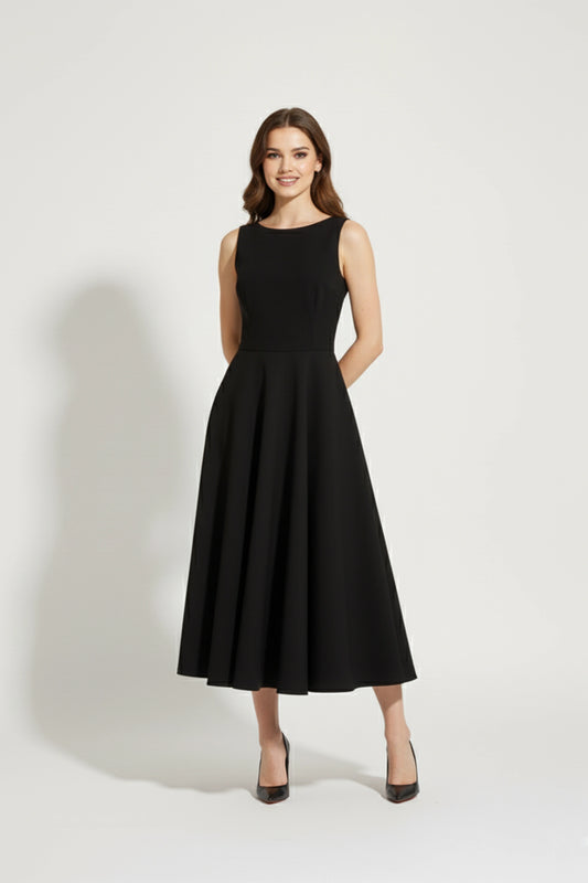 Classic Black Midi Dress