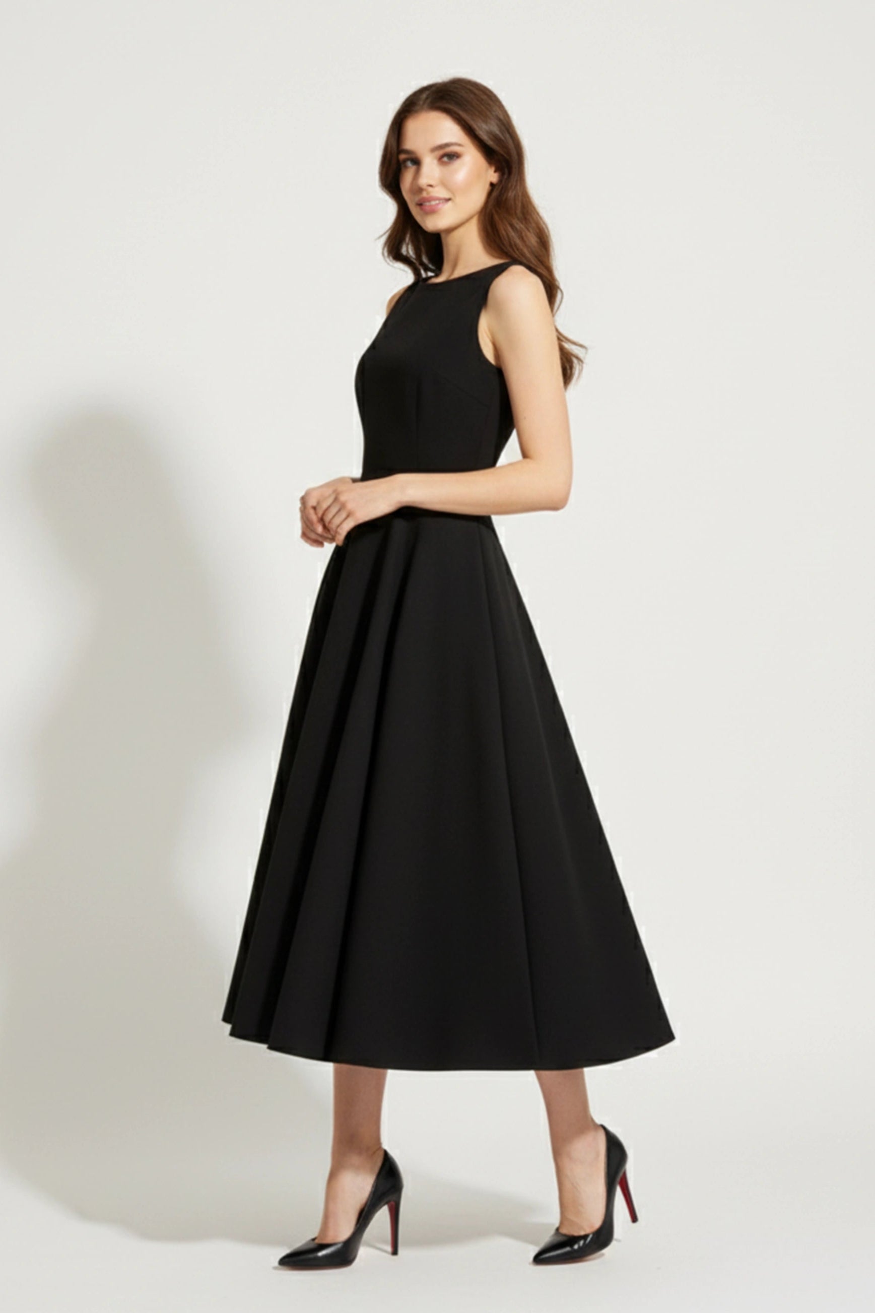 Classic Black Midi Dress – SANSKORI
