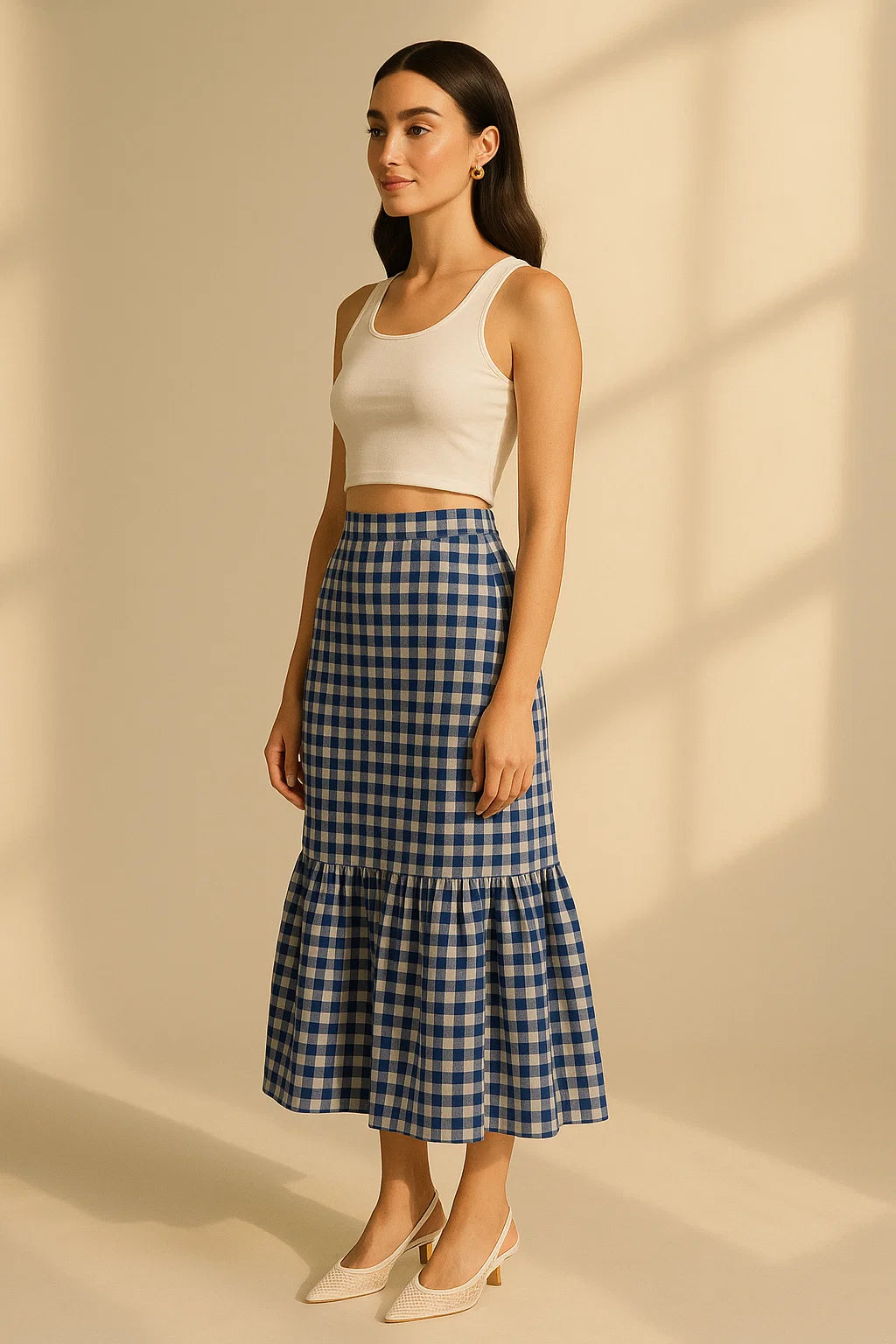 Blue Azurette Midi Skirt
