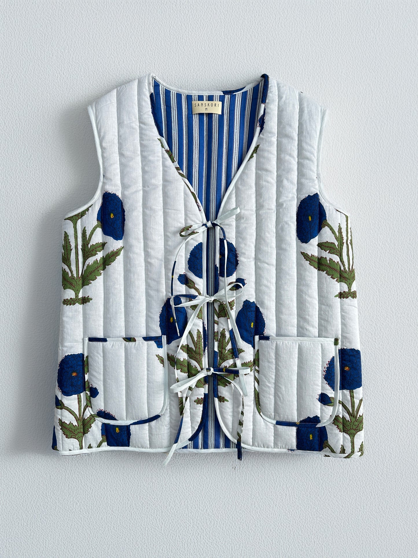 Iris Blue Quilted Vest Jacket