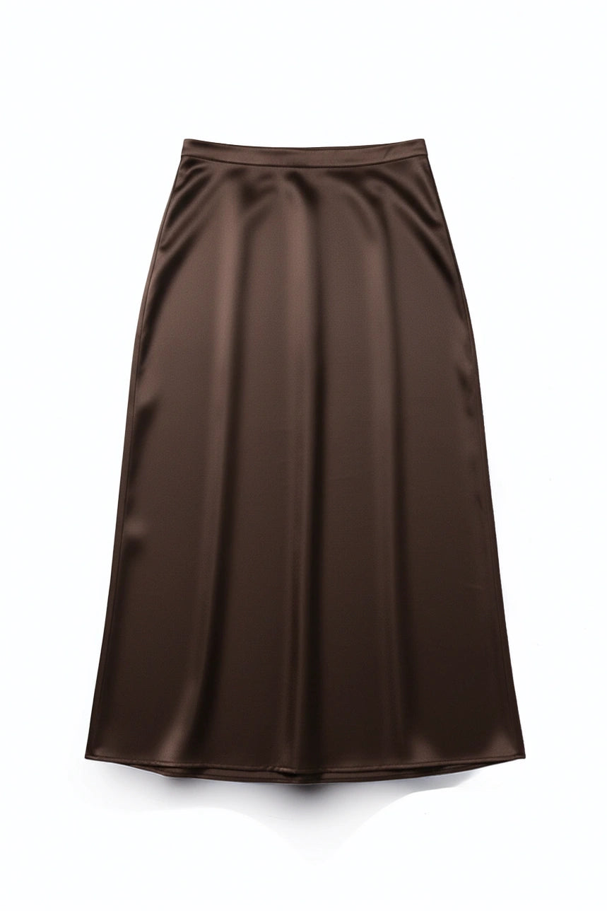 Cocoa Satin Skirt