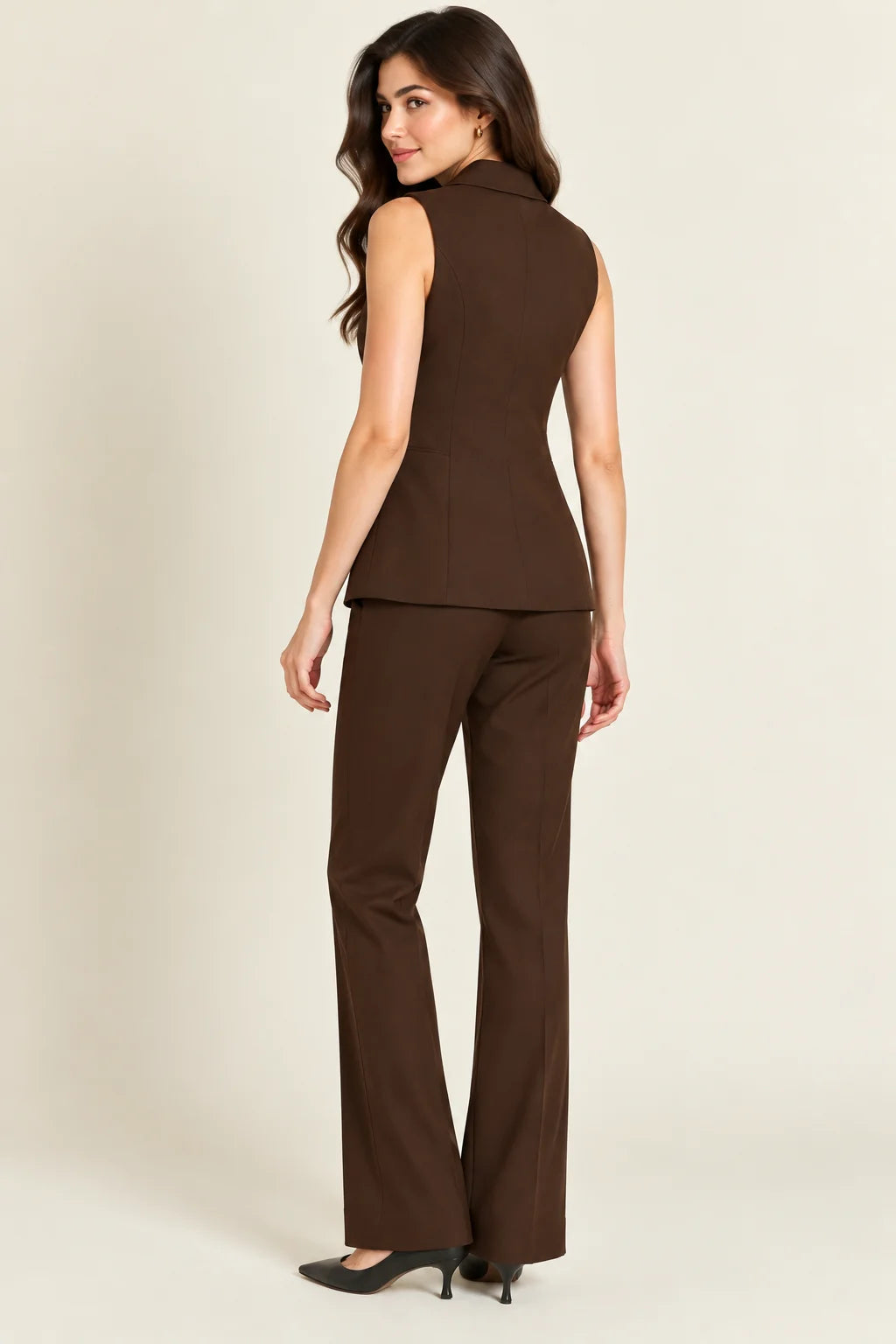 Ciela Brown Sleeveless Blazer