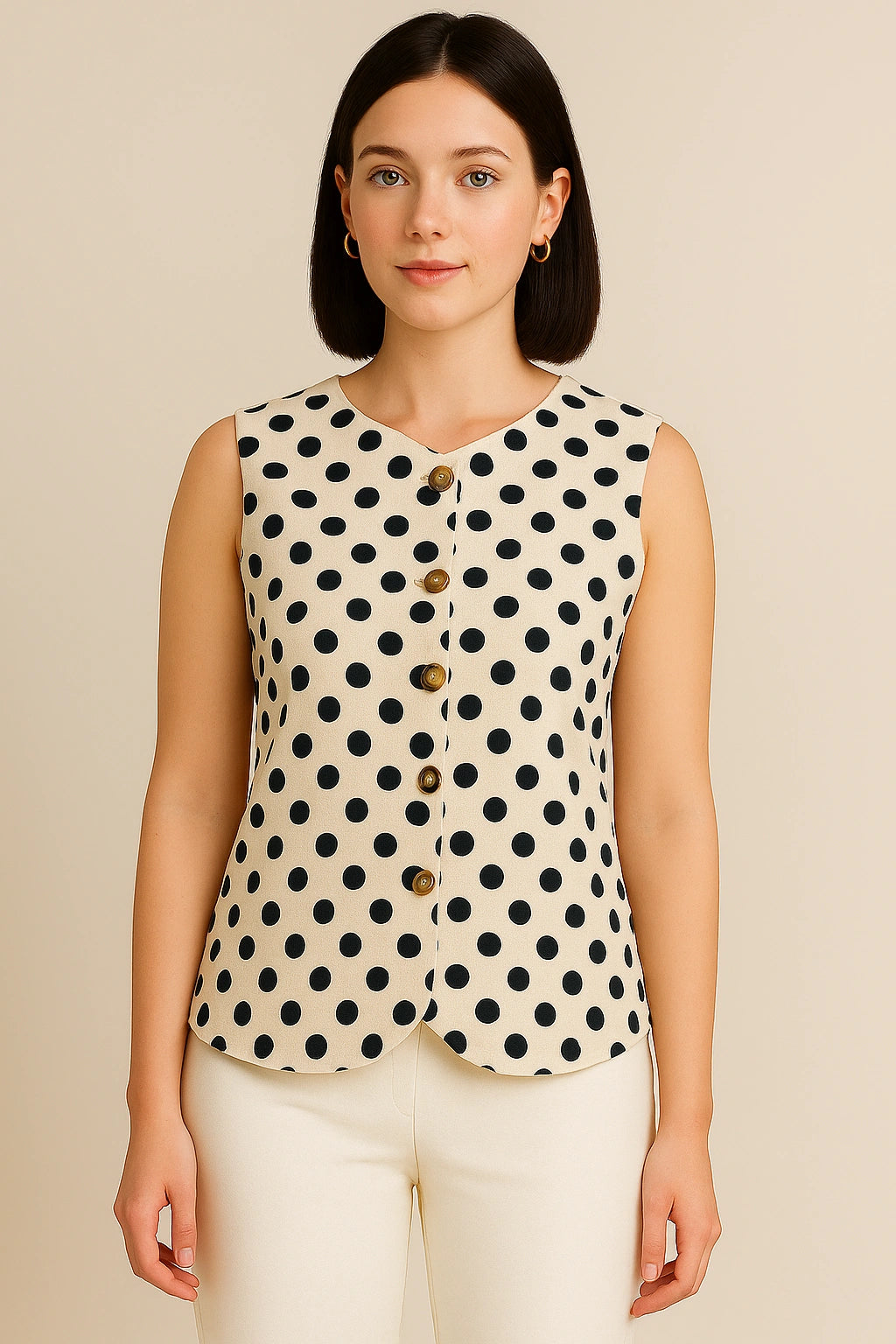 Noir Polka Vest Top