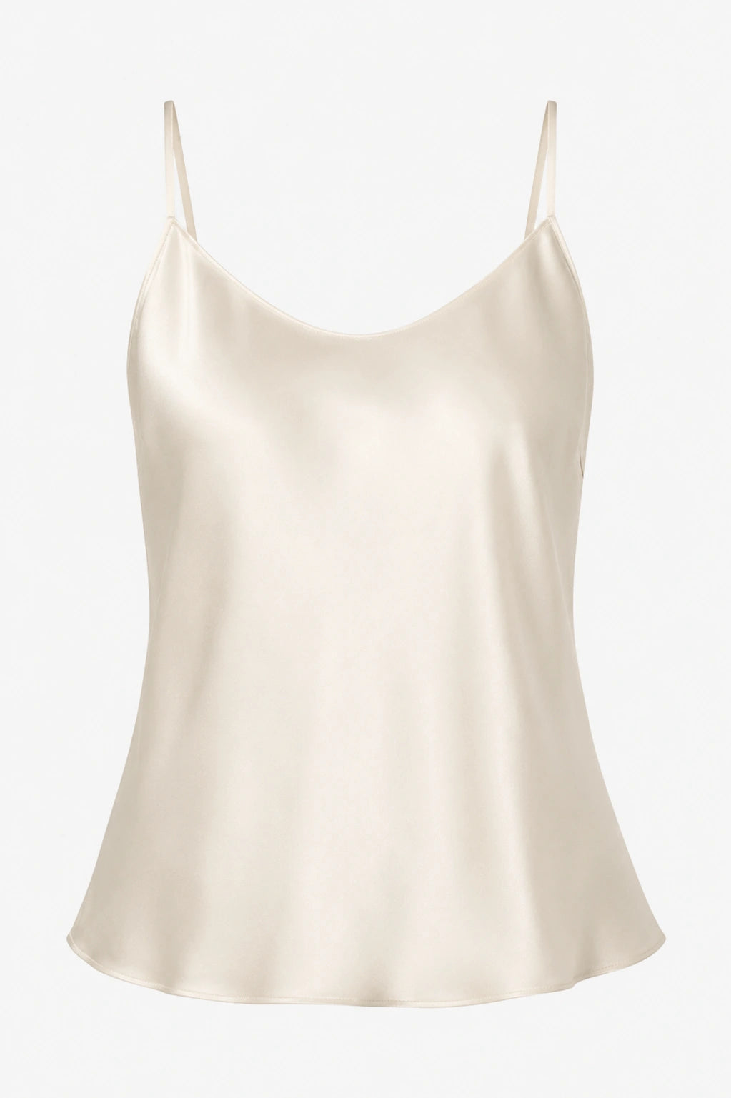 Satin Spaghetti Strap Top - Ivory
