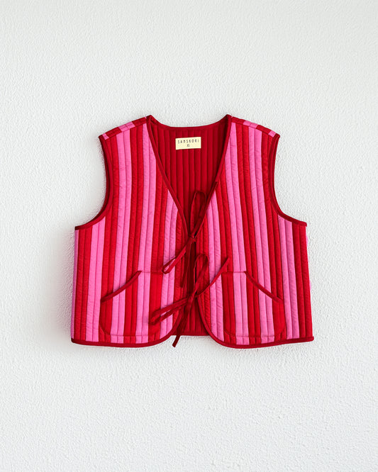 Rose Ember Cropped Vest Jacket